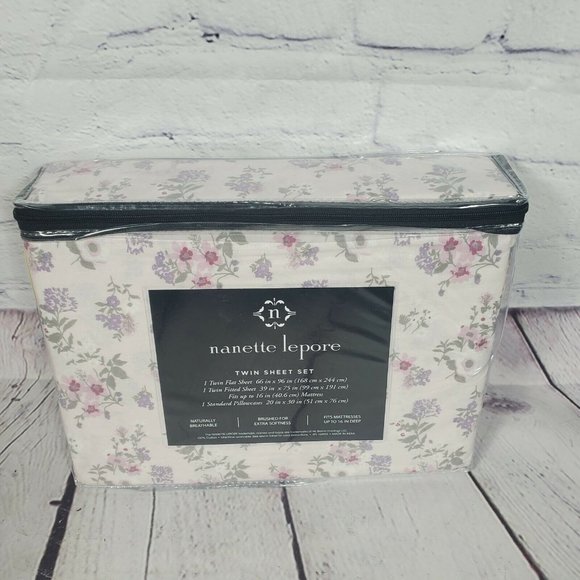 Nanette Lepore Floral 3 Piece Twin Sheet Set 100% Cotton - Picture 7 of 7